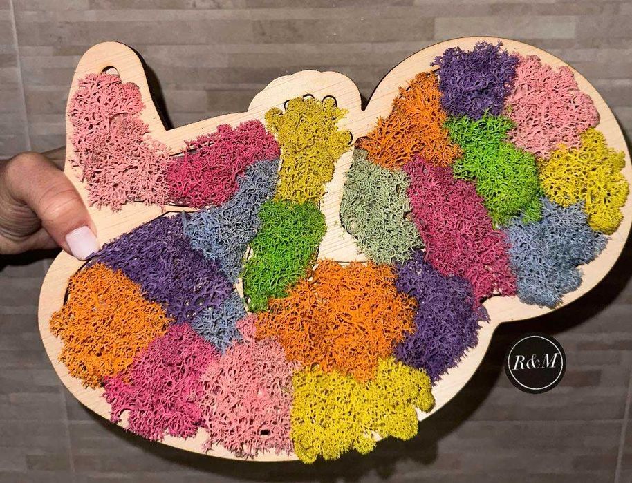 Подарък. Декорации. Скандинавски мъх. Ръчно изработени.