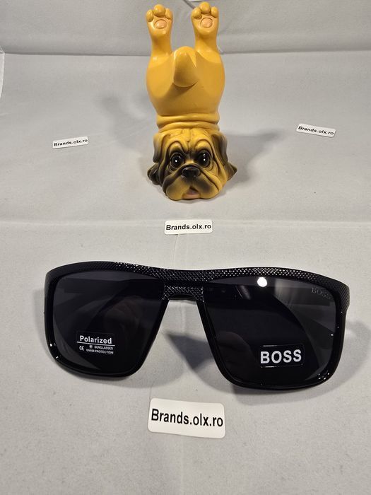 Promotie - Ochelari de soare polarizati Boss, Black Frame, Lucios, 802, made in Italy