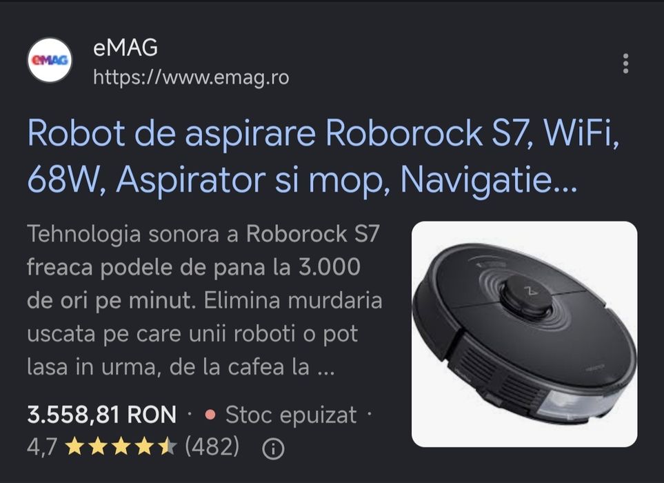 Roborok s7 puțin folosit