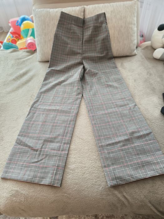 Pantaloni Zara Wide-Leg / Carouri Prince of Wales