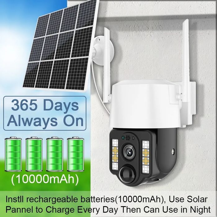 Солнечная камера PTZ 360 FullHD 4G sim-картой, Solar camera