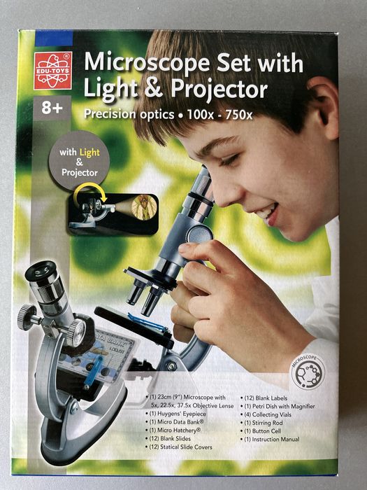 Микроскоп с прожектор 100х-750х