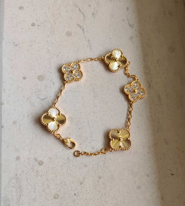 Van Cleef & Arpels - Vintage Alhambra - Златна гривна с пет детелини