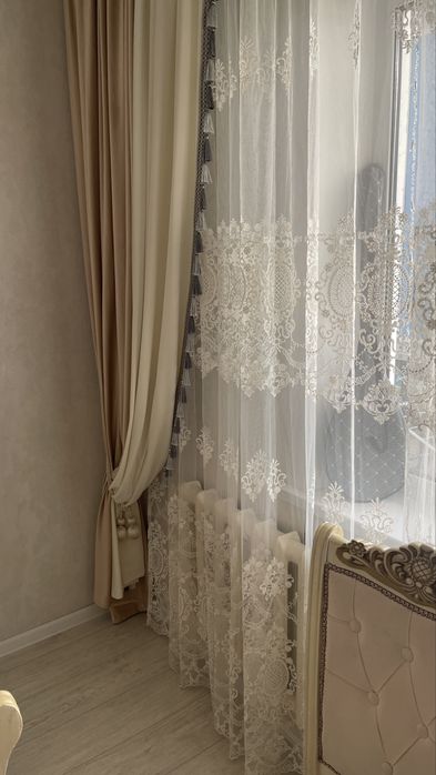 Комплект тюль + шторы
