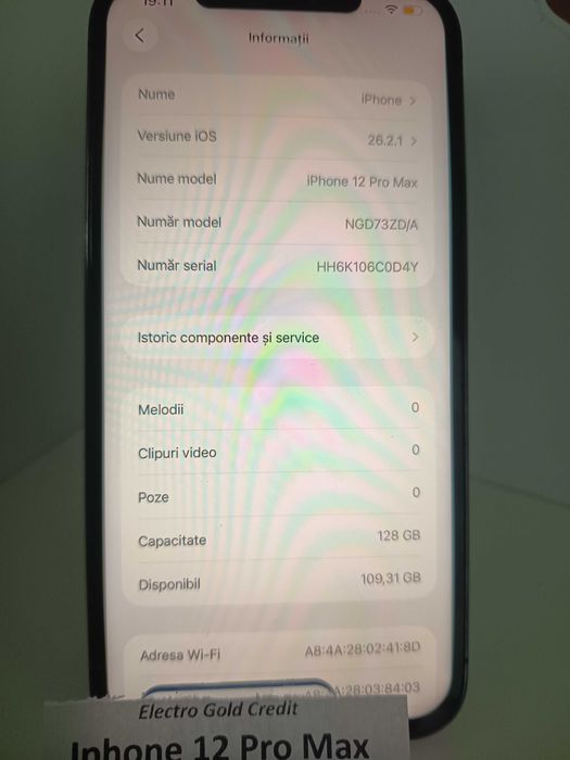 Iphone 12 Pro Max 128GB Neverlocked/Graphite/Bateria 100% ID10463