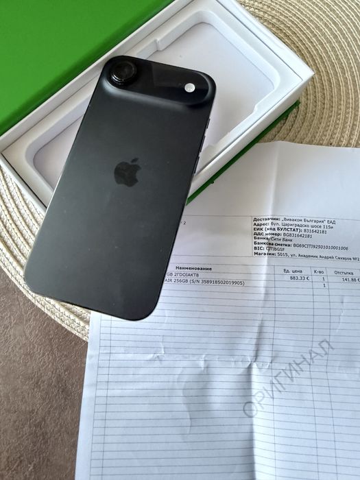 Iphone air 17 256gb с 2 години гаранция!