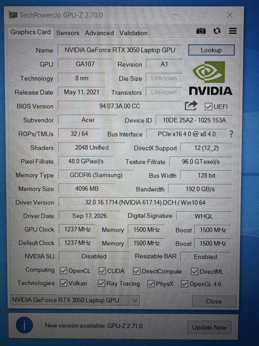 Acer Nitro 5 AN515-57