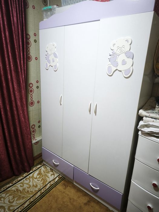 Детская кроватка комплект со шкафом