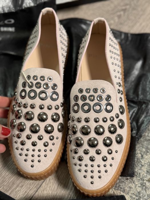 Mocasini piele cu tinte pinko roz marimea 39