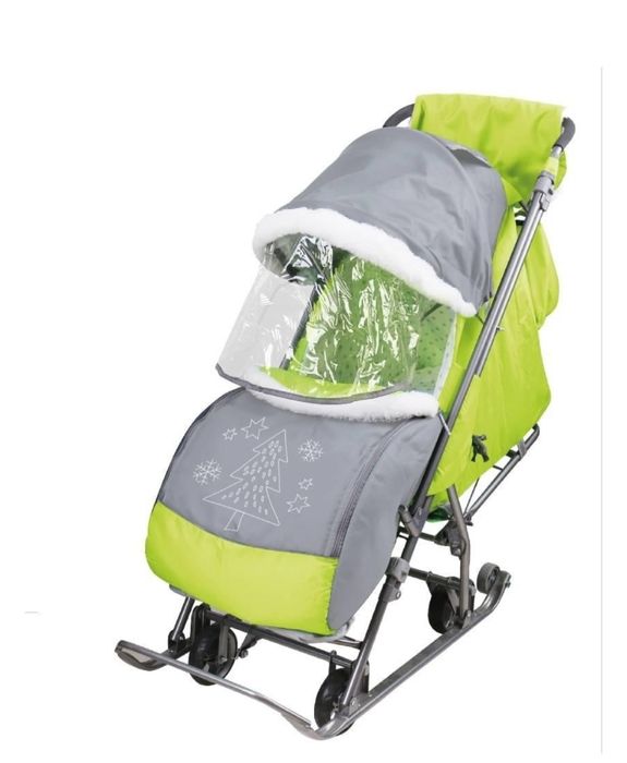 Санки-коляска Nika НДТ4-1/4 серый