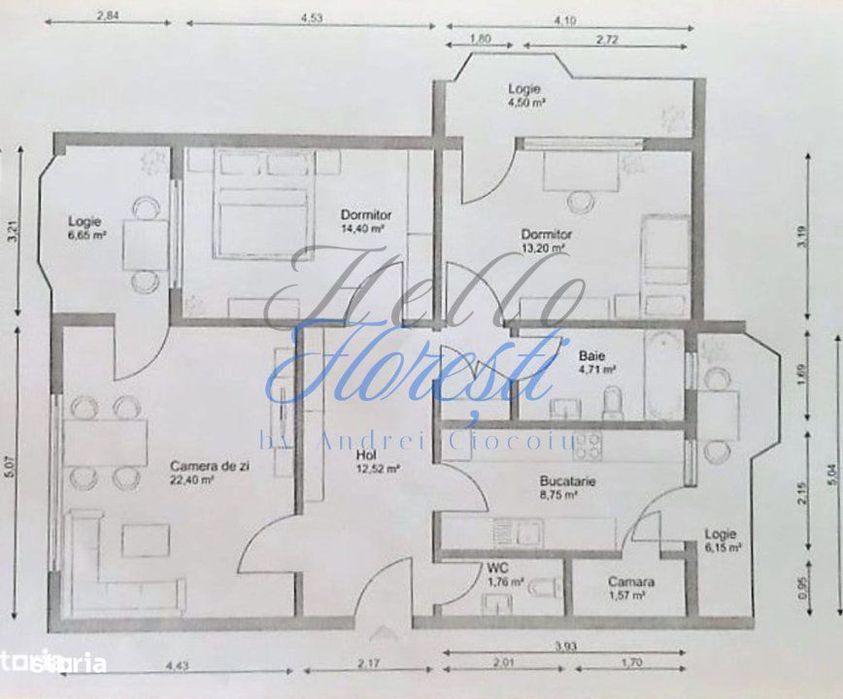 UNICAT, Apartament 4 camere 81mp, Zona Grigorescu