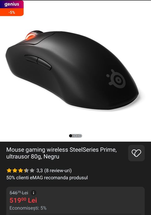 Mouse Steelseries PRIME WIRELESS