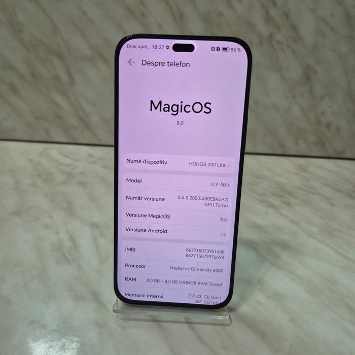 Telefon HONOR 200 Lite 256GB la Cutie Negru Zeus Amanet Rahova 31756