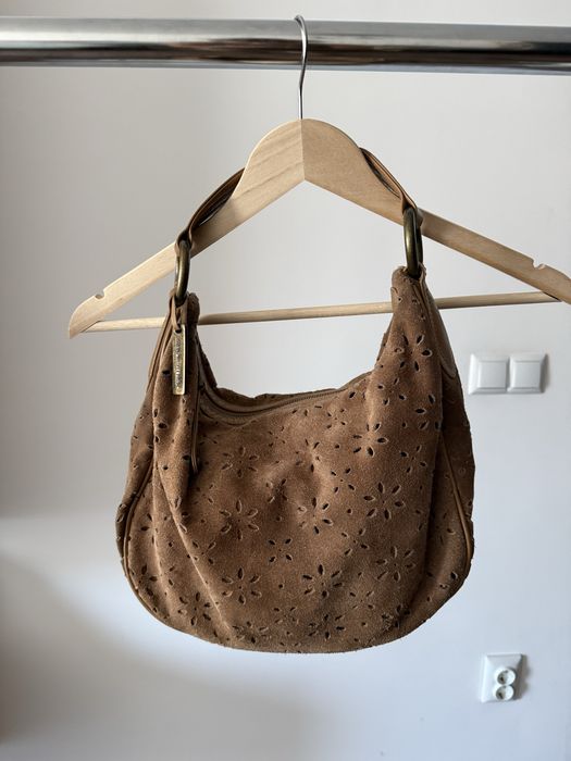 Чанта Mango от естествен велур