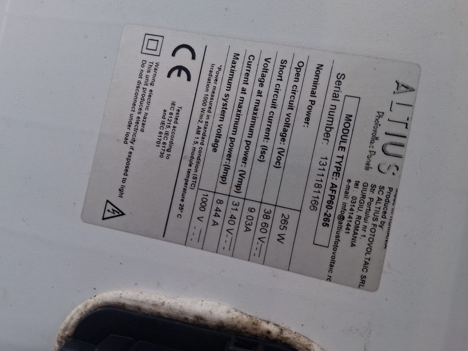 Panouri Solare Utilizate
