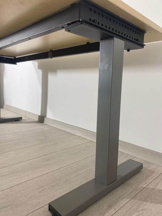 4 Buc. Birou 160X78 cm,  Blat Fag Deschis, Cadru Metalic Profesional