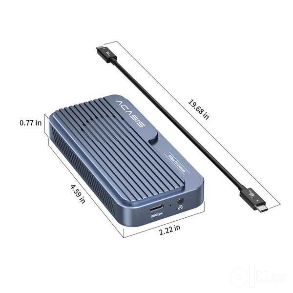 Внешний корпус для M.2 NVMe SSD (80 Гбит/с, USB4)