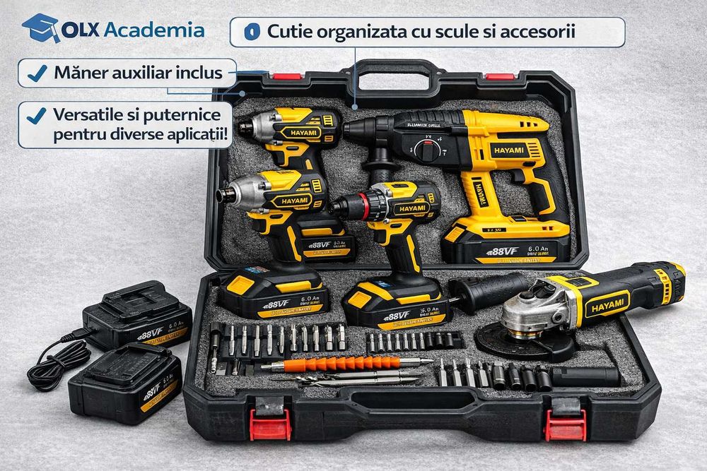 Set de Scule Fara Fir Hayami 88V 4 Piese Profesional