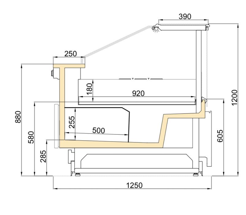 Vitrina Frigorifica Premium INOX/ Intern 100/132/194/291/319/382cm NOU