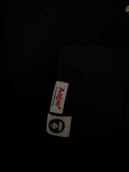 BAPE gold foil face logo tee