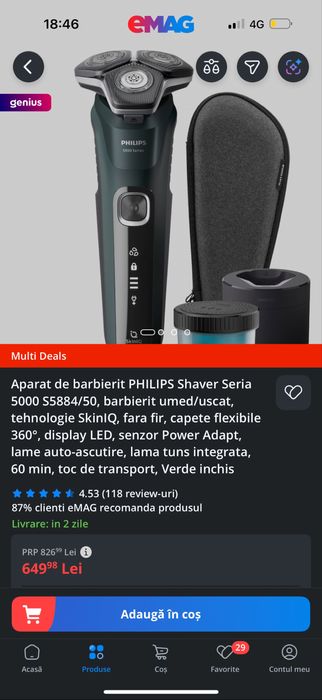 Aparat Ras Philips seria 5000 nou sigilat