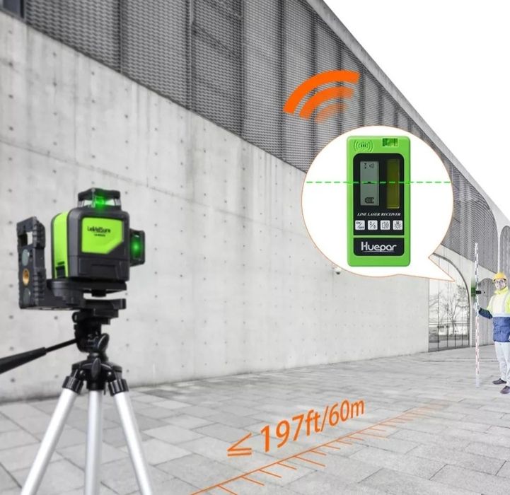 Цифров лазерен приемник за линейно ниво Huepar LR-5RG