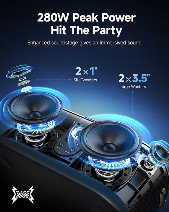 Караоке колона Ikarao Shell S1 280W с 2 микрофона