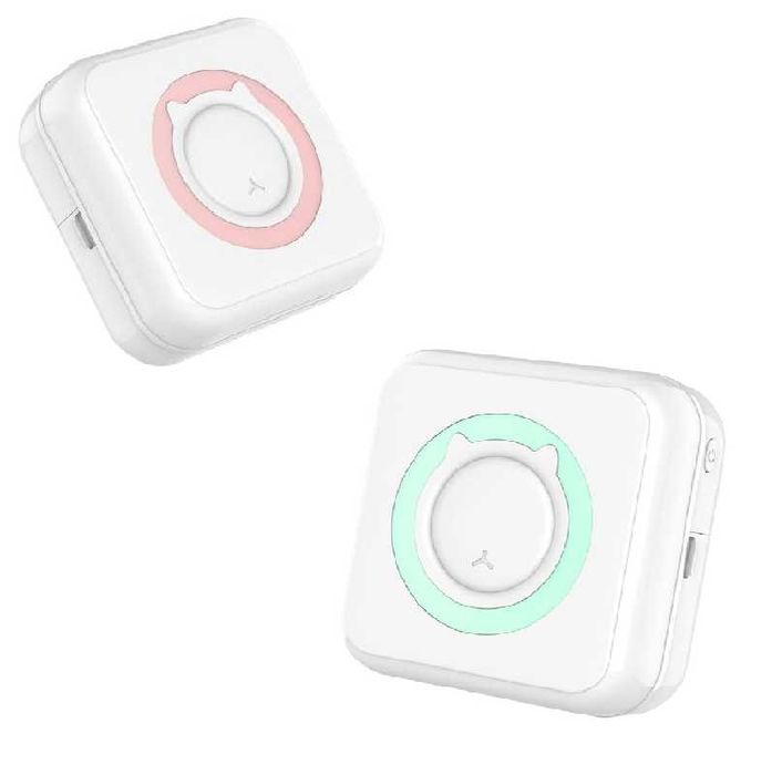 Мини принтер Mercado Trade, За деца, Bluetooth, USB зареждане, Бял