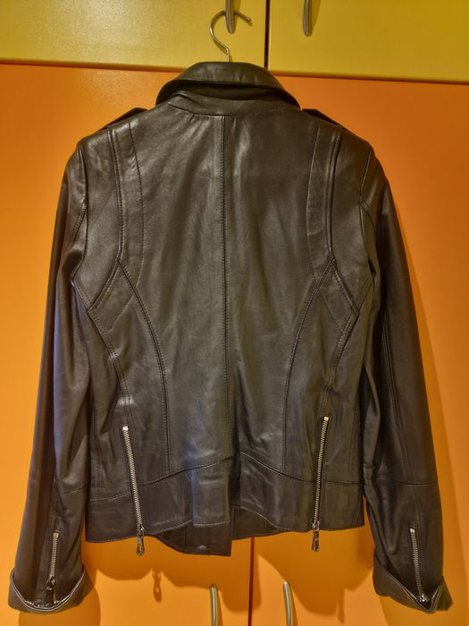 Естествена мека кожа дамско късо яке