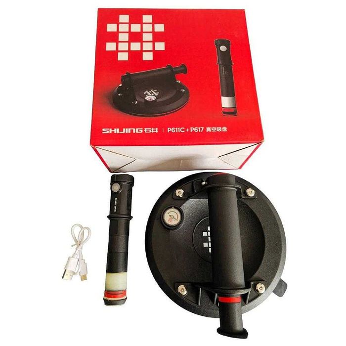 Вакуум вендуза SHIJING P611C, 200 мм, до 110 кг, к-т с помпичка P617