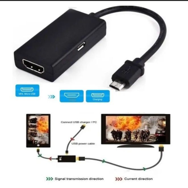Micro USB 2.0 MHL K HDMI mos keluvchikabel Samsung Xiaomi Redmi HTCuch