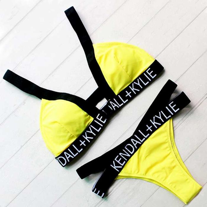 Дамски жълт бански Kylie Jenner