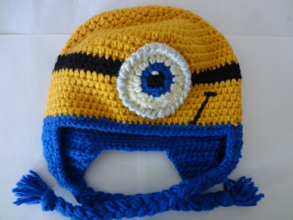 Детски ръчно плетени шапки Миньон, Бухалче, Куче, с помпон, с цвете