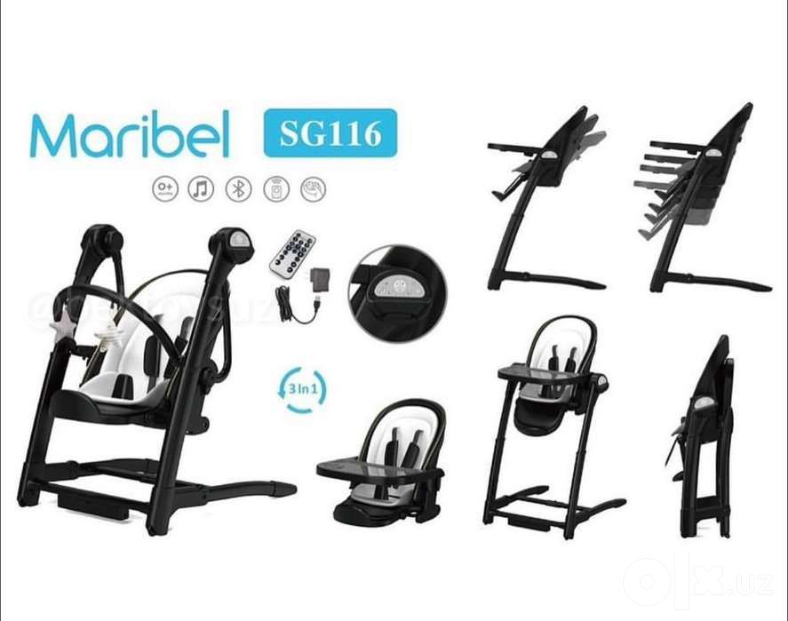 Детский стульчик для кормления 3в1 Maribel SG116 электрокачель шезлонг