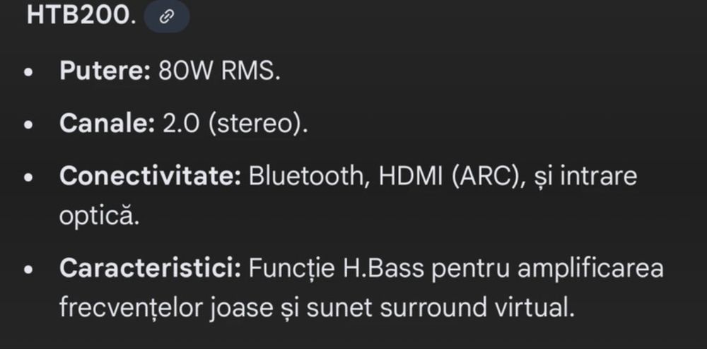 Soundbar  Panasonic SC-HTB200