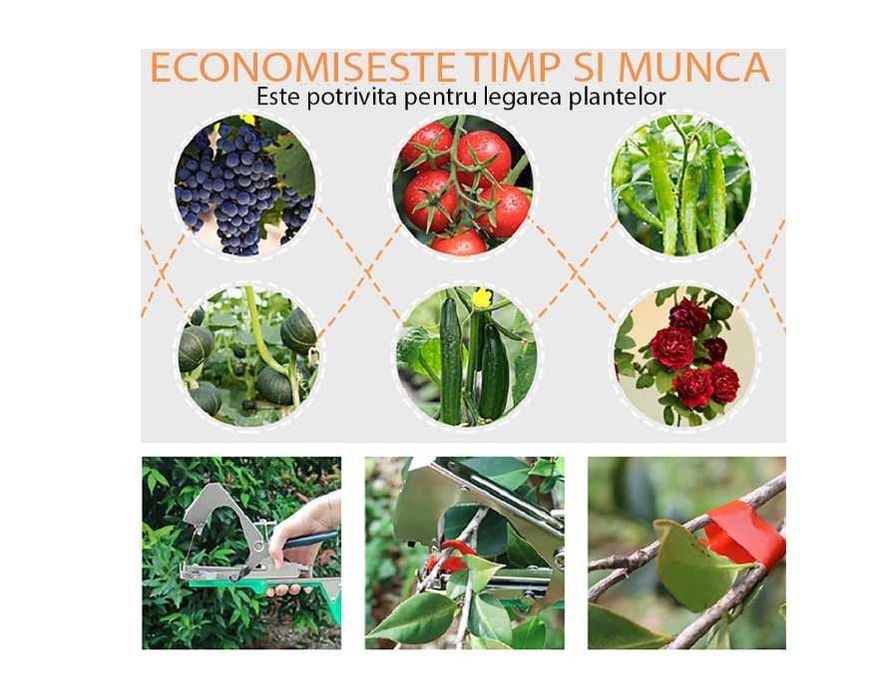 Aparat de legat vie, pomi si legume cu 10 benzi si 10.000 de capse