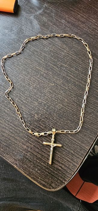 Lanțișor cu cruciuliță  aur 14 k  , 25,5 cm