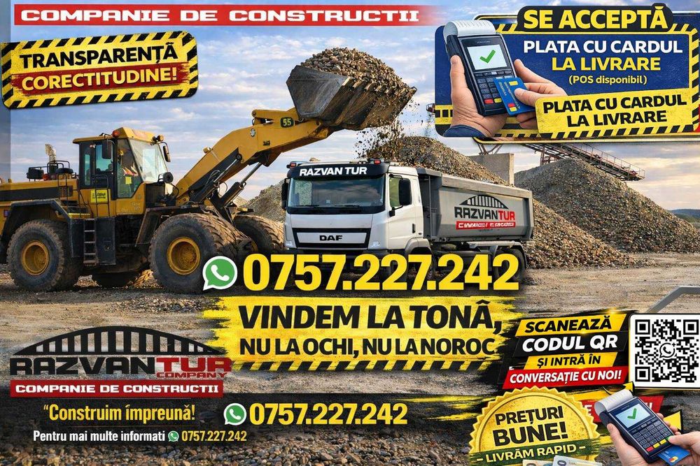 Balast pentru beton 0-16 mm spălat | Nisip + pietriș