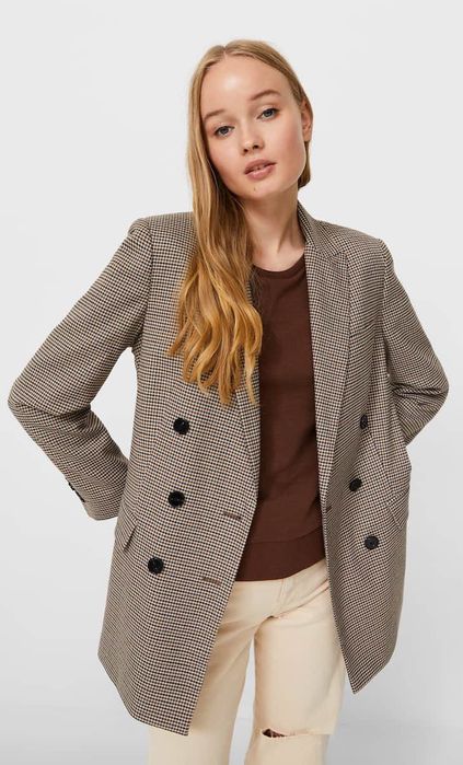 двубортный блейзер в клетку