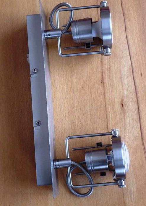 Двоен иноксов аплик (за стена или таван) с индустриален дизайн