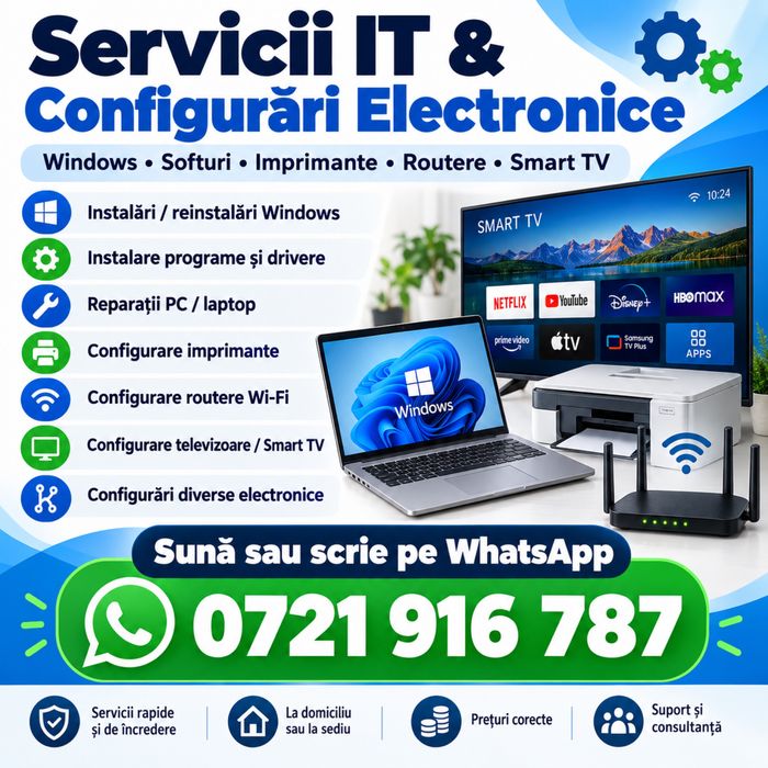 Reparații PC/Laptop • Instalare Windows • Configurări IT și electronice