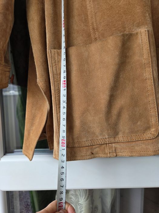 Geaca /camasa piele intoarsa ,naturala ,mustar