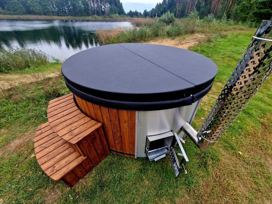 Ciubăr / jacuzzi fibra de sticla, Cu soba integrata