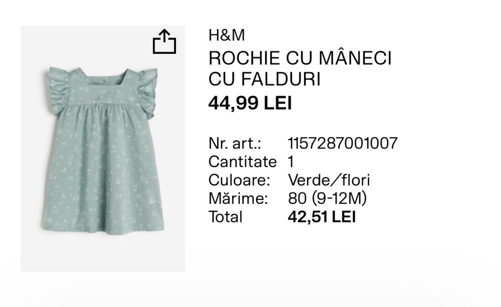 Rochita bebelusi H&M