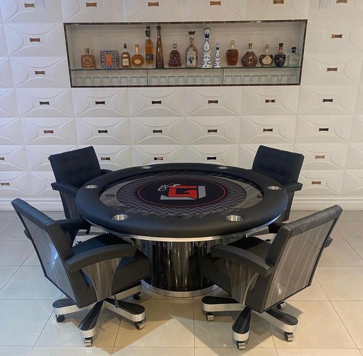 Masa poker clasic rotunda cu scaune poker CustomTables.eu Bucuresti stoc