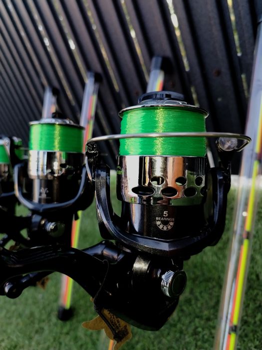 SET 4 Lansete Feeder Dunare FL AQUA FORCE 200g 2.40m + 4 Mulinete East