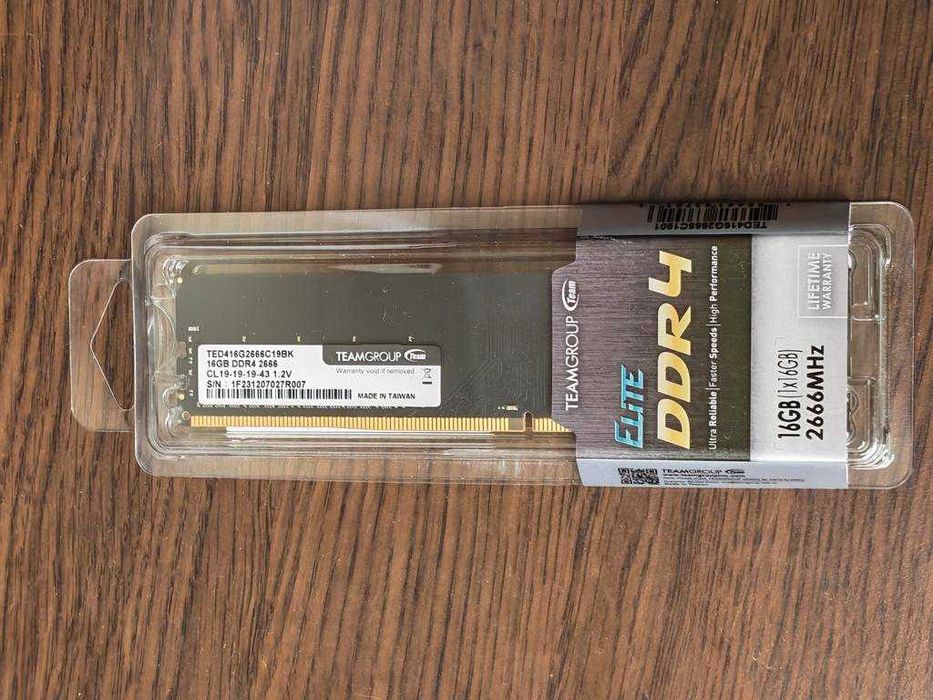 16Gb DDR4 2666 Teamgroup Elite - чисто нова