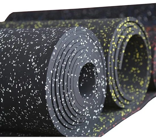 Гумена Фитнес настилка на ролка + 20% EPDM, 8 мм| 12 кв.м | Сиви шарки