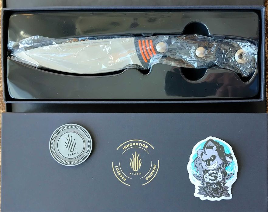 Нож Kizer Evenki 3 AEB-L G10 фиксирано острие + кания кайдекс