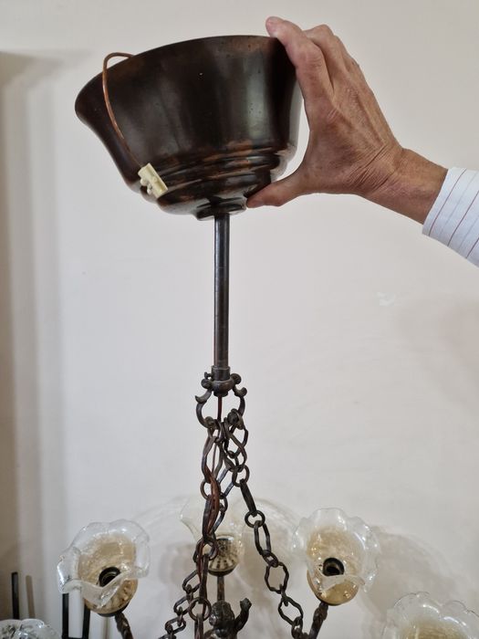 Lustră din cupru cu 9 brațe